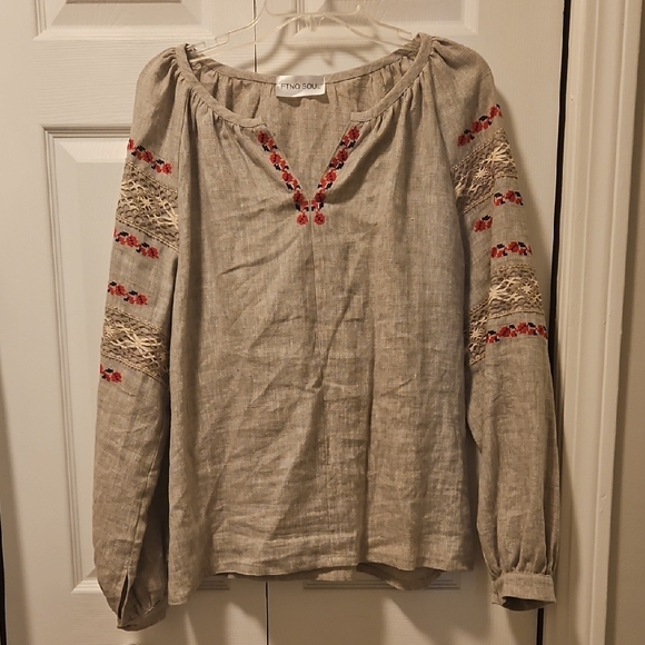etno soul Tops - Handmade Traditional Ukrainian Embroidered Blouse